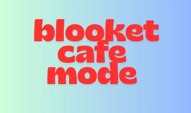 blooket cafe mode