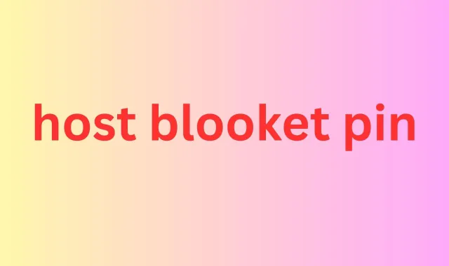 host blooket pin
